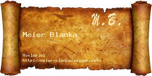 Meier Blanka névjegykártya
